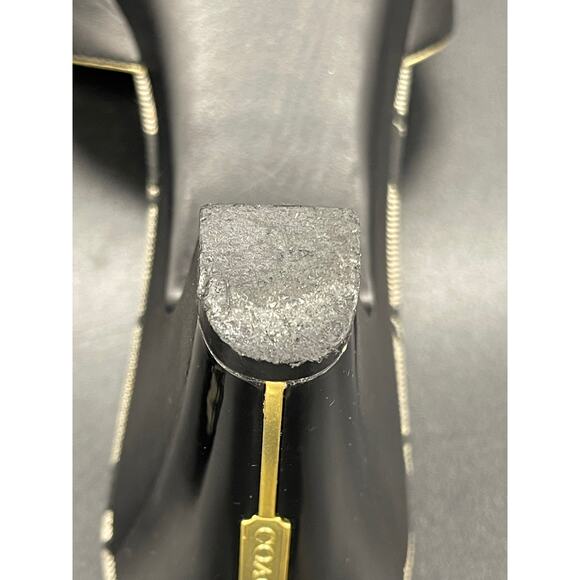 Coach Kathie Leather Calf Signature Heels Black with Gold Accent Hardware Size 6 - Picture 14 of 16